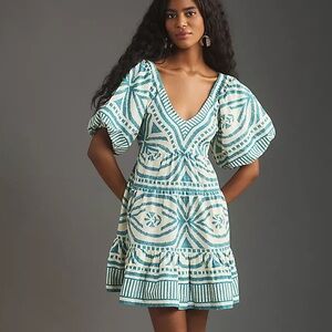 Omika Short-Sleeve V-Neck Mini Dress Size XS NWT